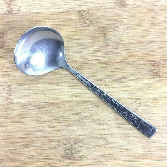 Vintage Rogers Stanley Roberts SRB72 Stainless Steel Gravy Ladle Floral Korea - Picture 1 of 4